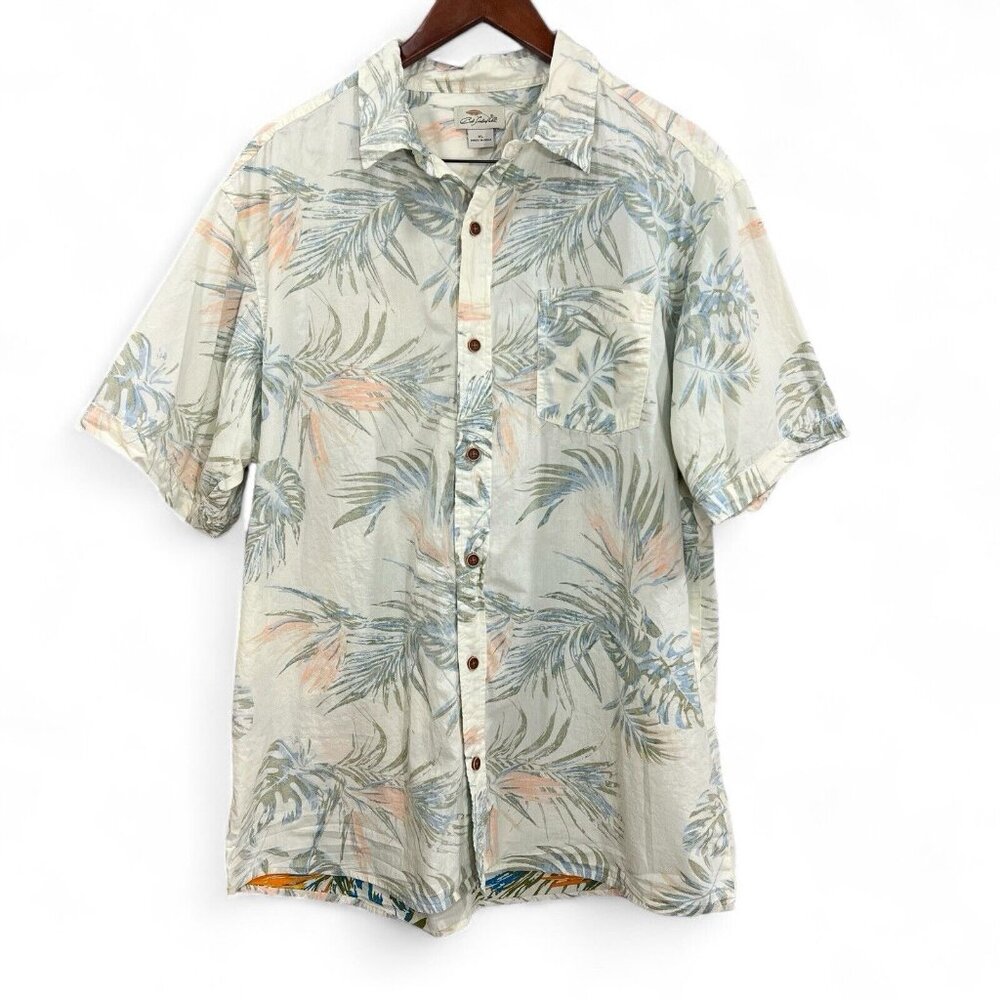 Bob Timberlake Button Down Camp Shirt Men Sz XL Multicolor Palm Tropical Pocket